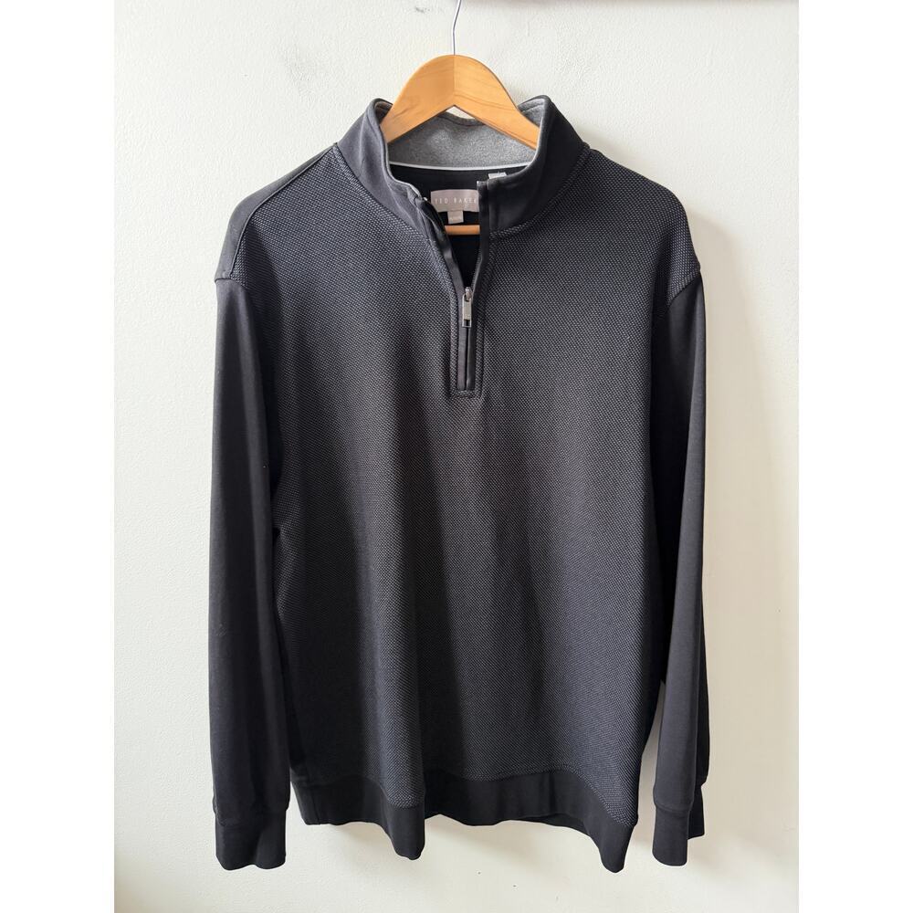 Ted Baker black 1/4 zip men's size XL